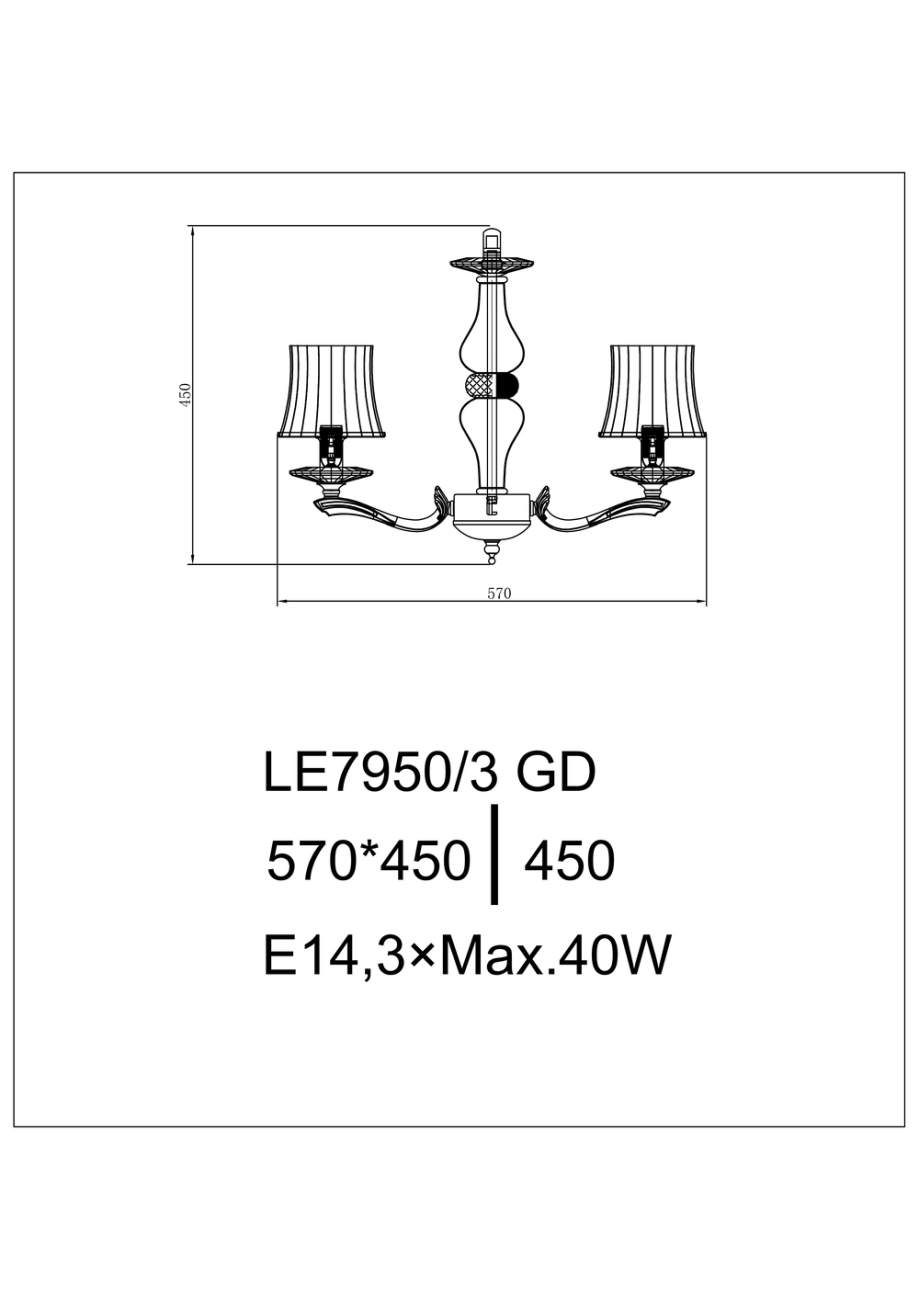Подвесная люстра giorgia le7950/3 gd