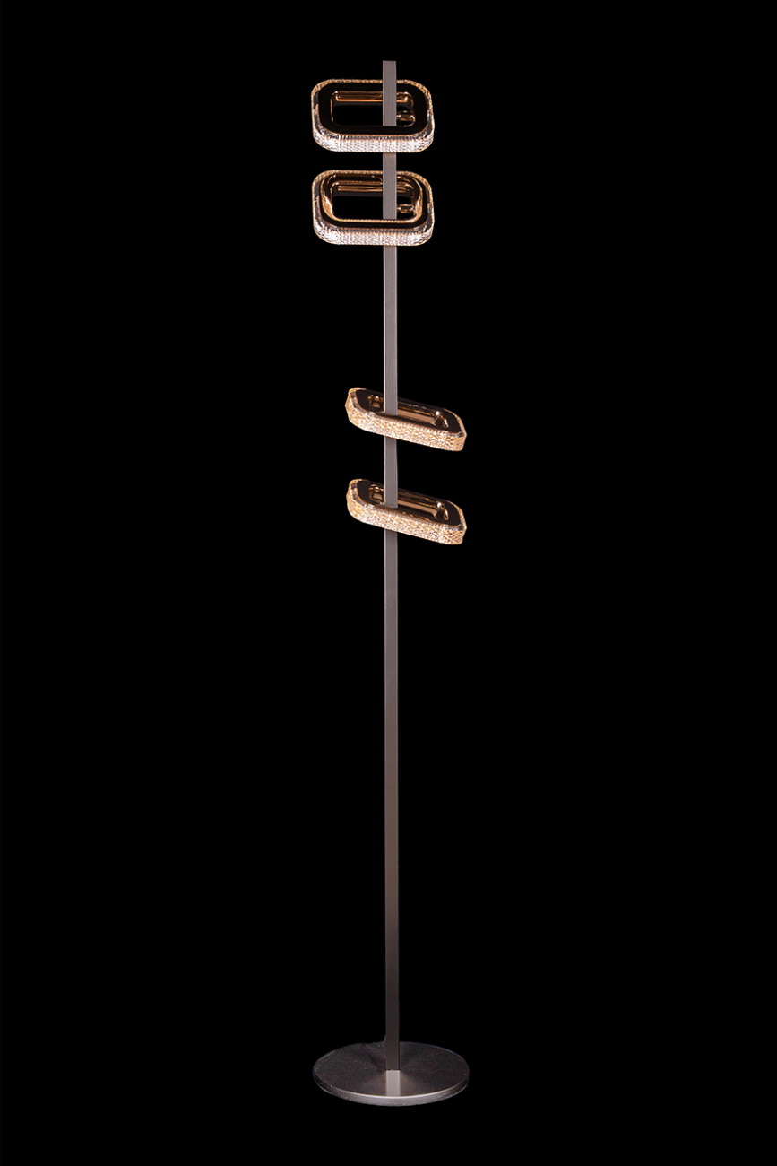 Торшер theona le7701/4f grey/gold