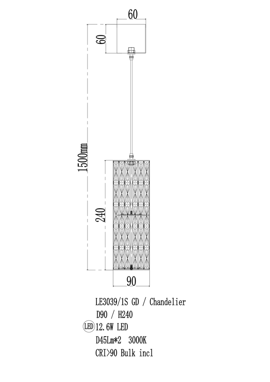 Подвесной светильник alice le3039/1s gd