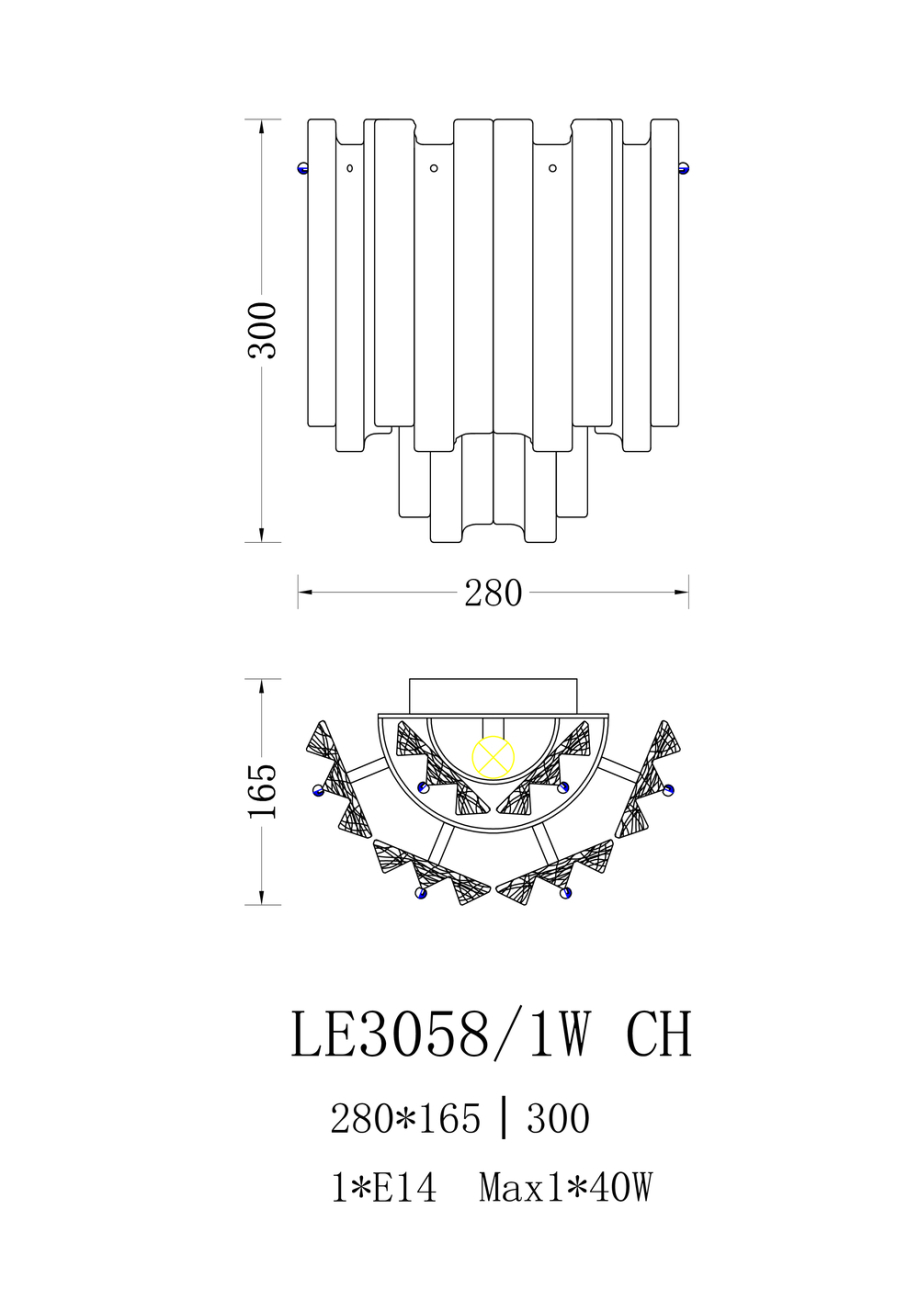 Бра ophelia le3058/1w ch