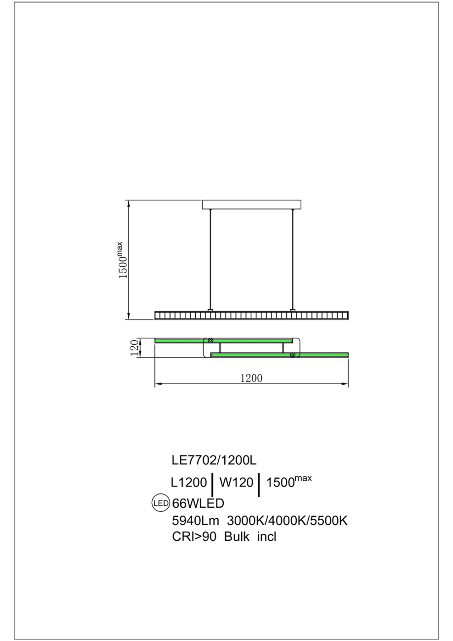 Подвесная люстра christine le7702/1200l black chrome