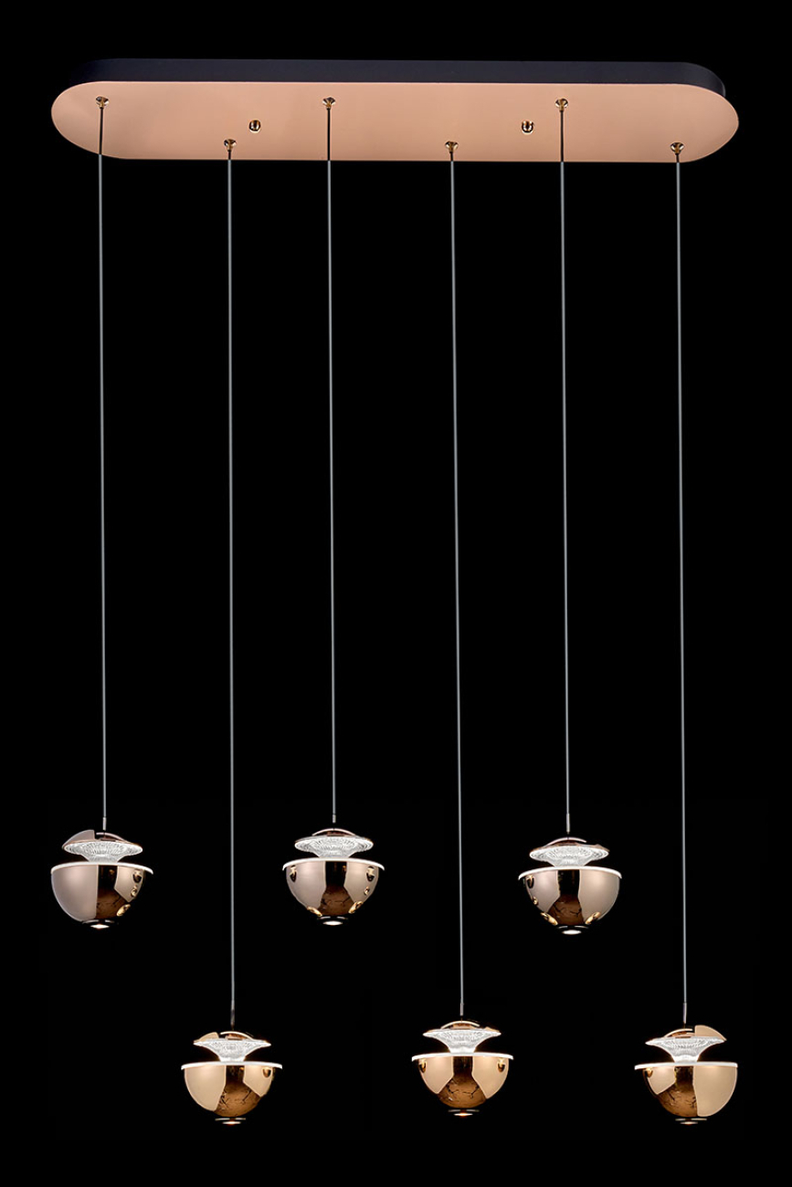 Подвесная люстра jelly le7711/6l gold/black chrome