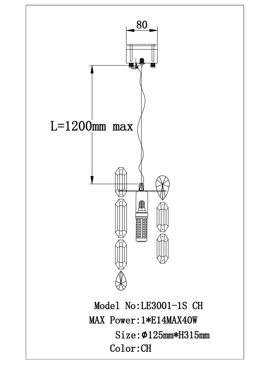 Подвесной светильник elien le3001/1s ch