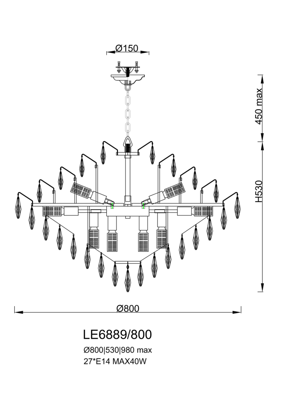 Подвесная люстра adriana le6889/800 ch