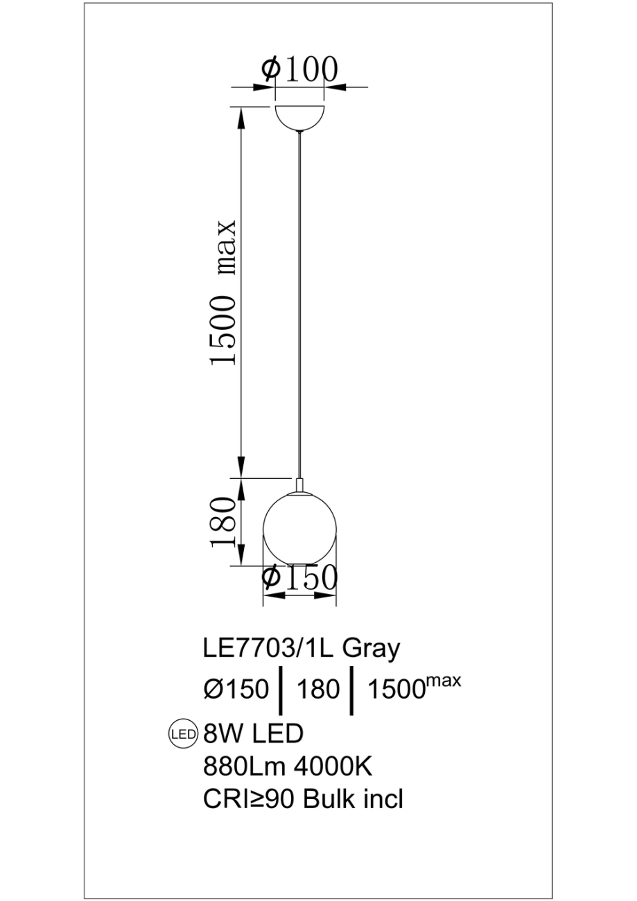 Подвесной светильник aurore le7703/1l chrome