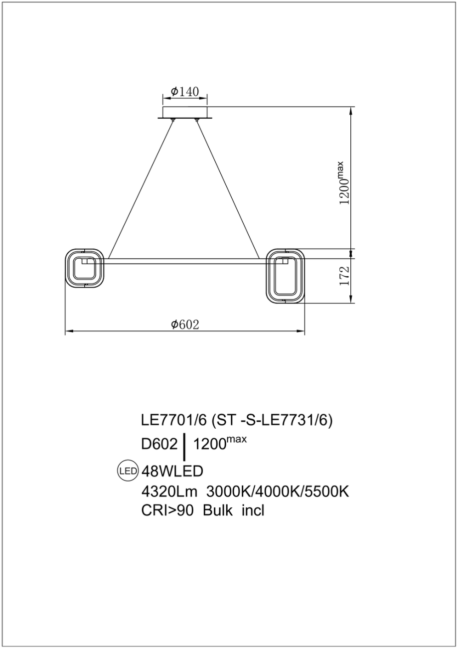 Подвесная люстра theona le7701/6 grey/black chrome