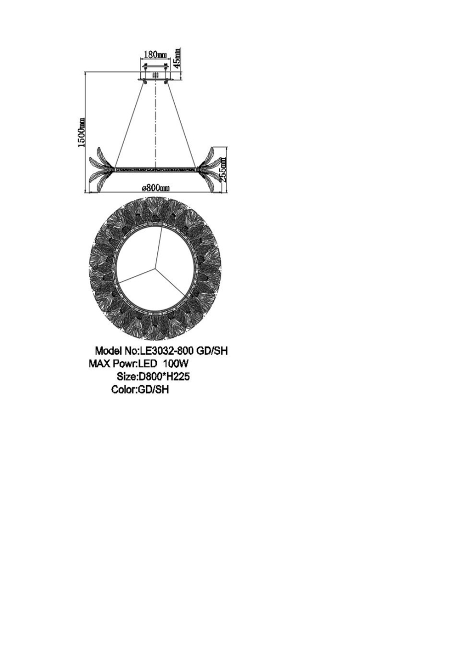 Подвесная люстра jardin le3032/800 gd/sh
