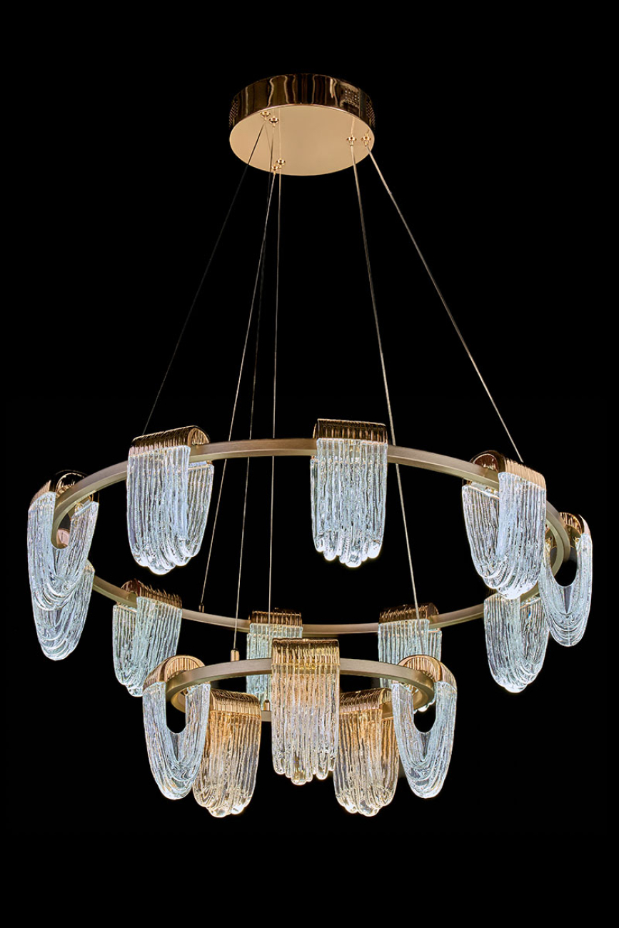 Подвесная люстра cascade le7717/10+5 gold