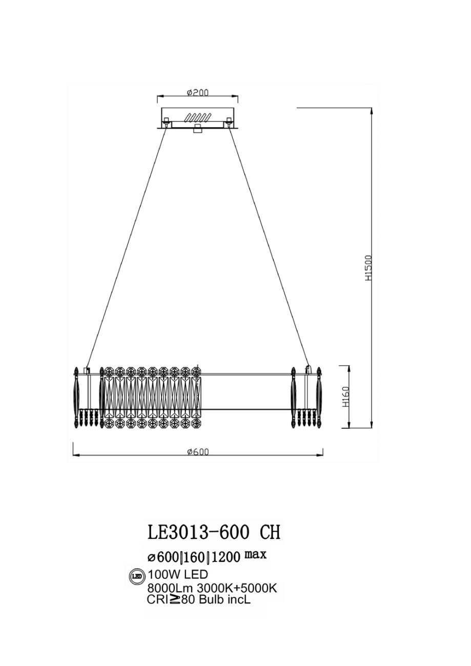Подвесная люстра chatelaine le3013-600 ch
