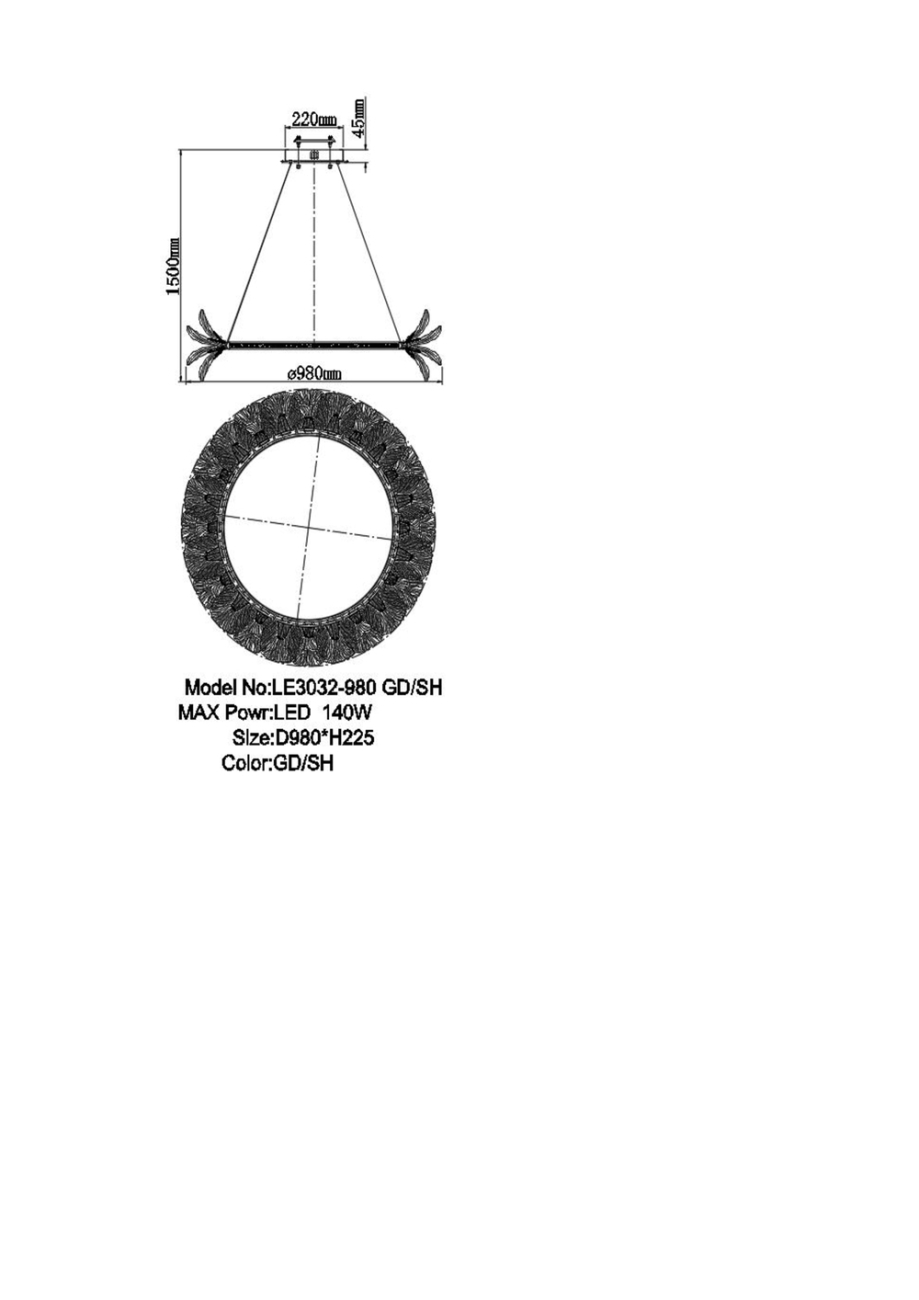 Подвесная люстра jardin le3032/980 gd/sh