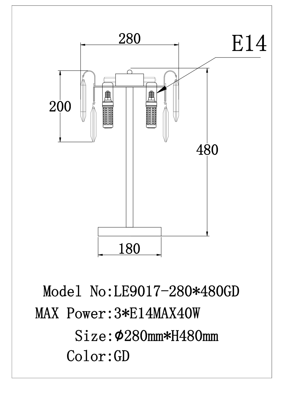 Настольная лампа catherine le9017/1t gd