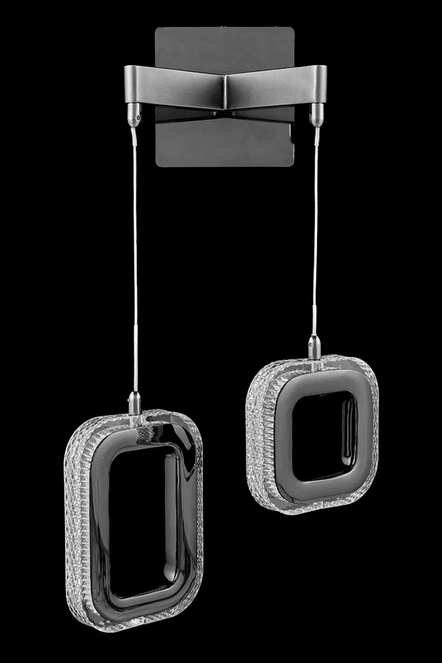 Бра theona le7701/2w grey/black chrome