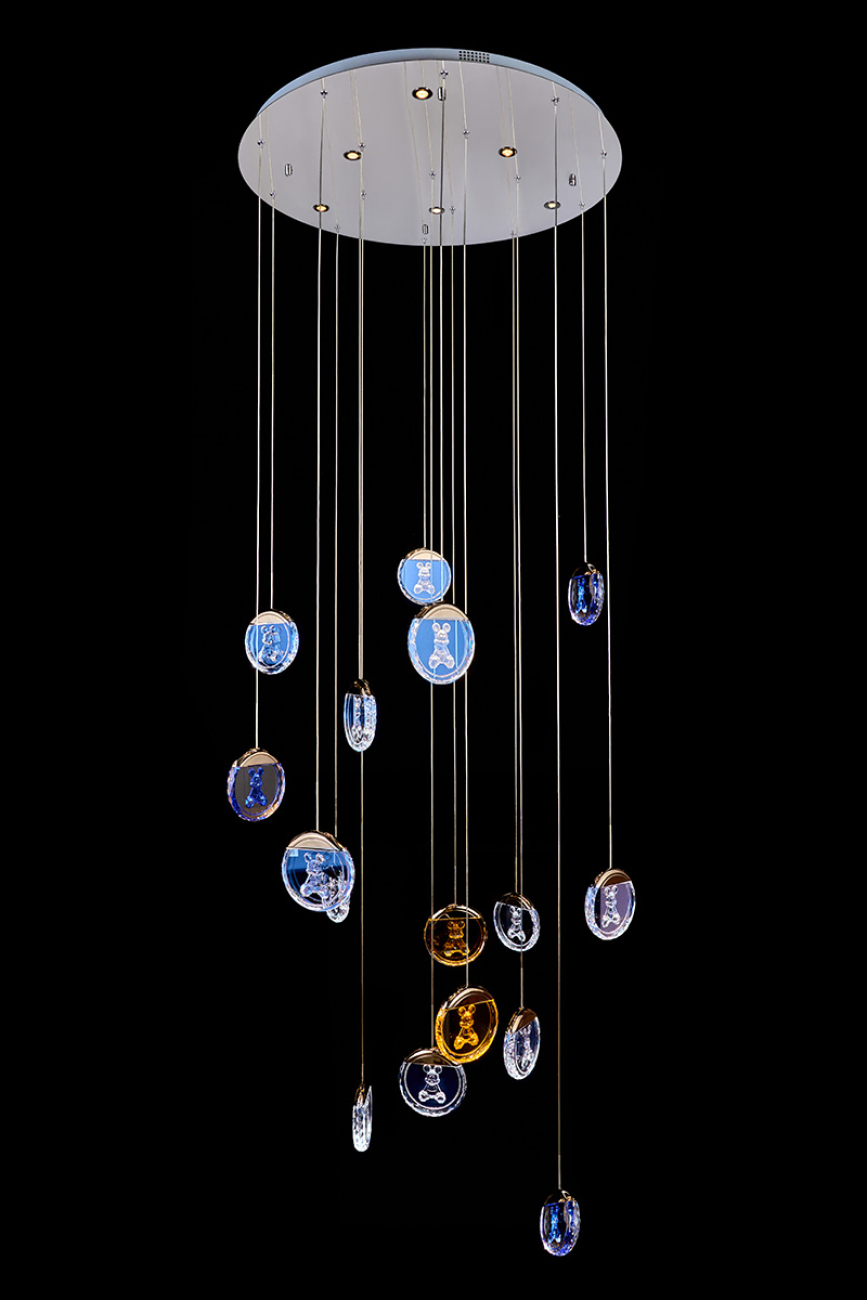 Подвесная люстра mickey le7714/16 black chrome