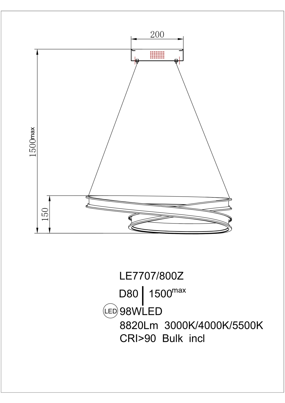 Подвесная люстра aida le7707/800z gold