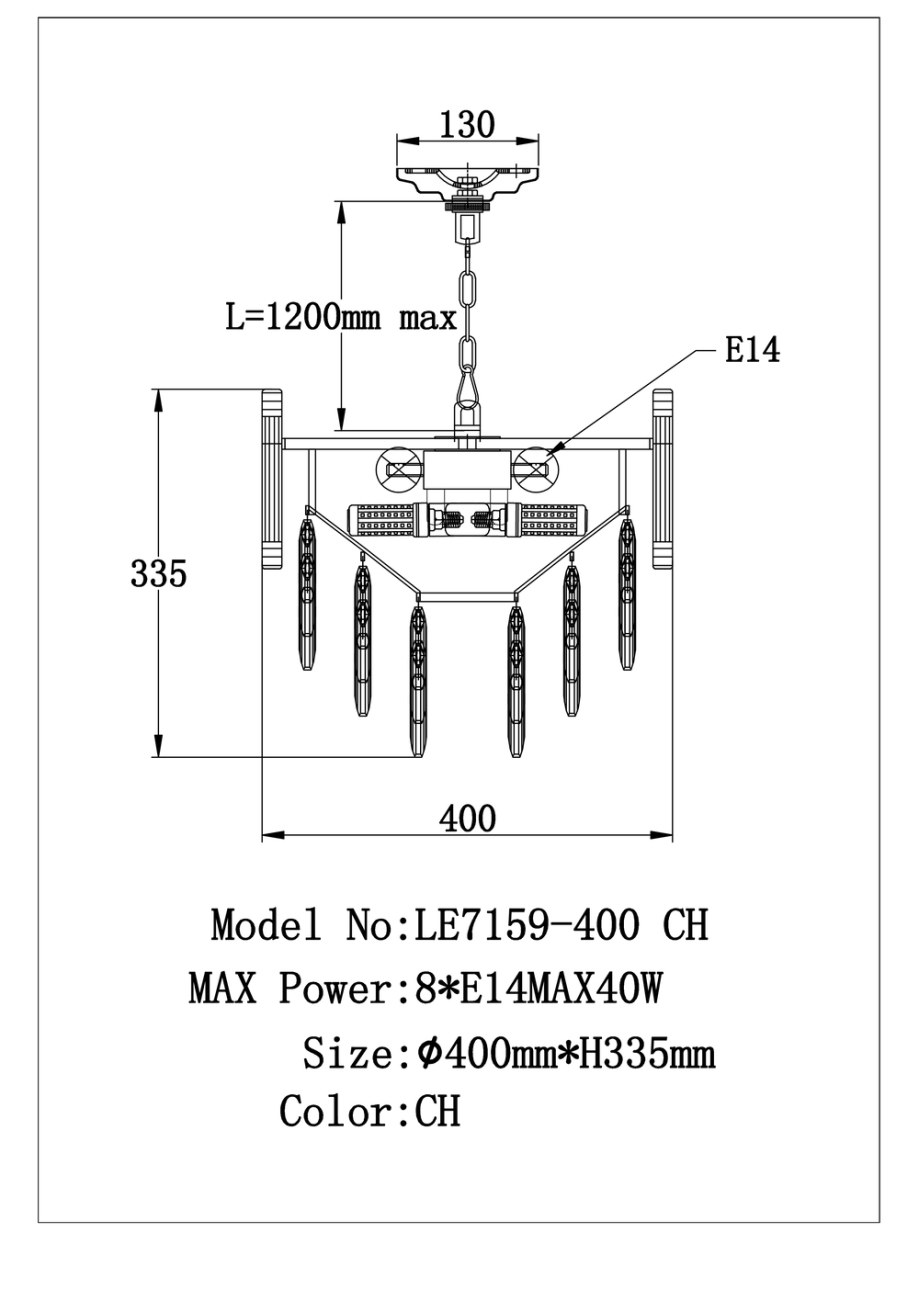 Подвесная люстра noemi le7159/400 ch