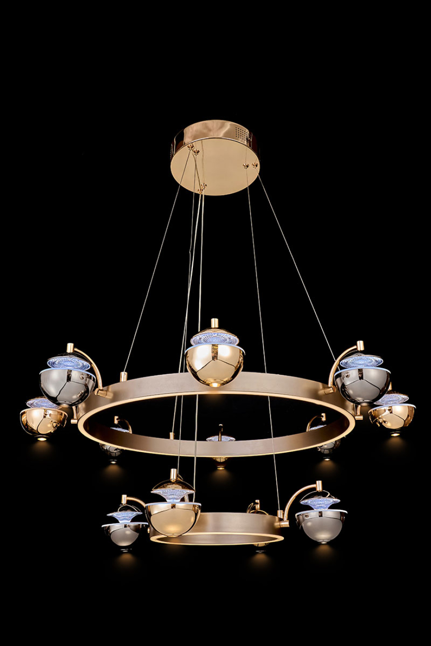 Подвесная люстра jelly le7711/8+4 gold/black chrome