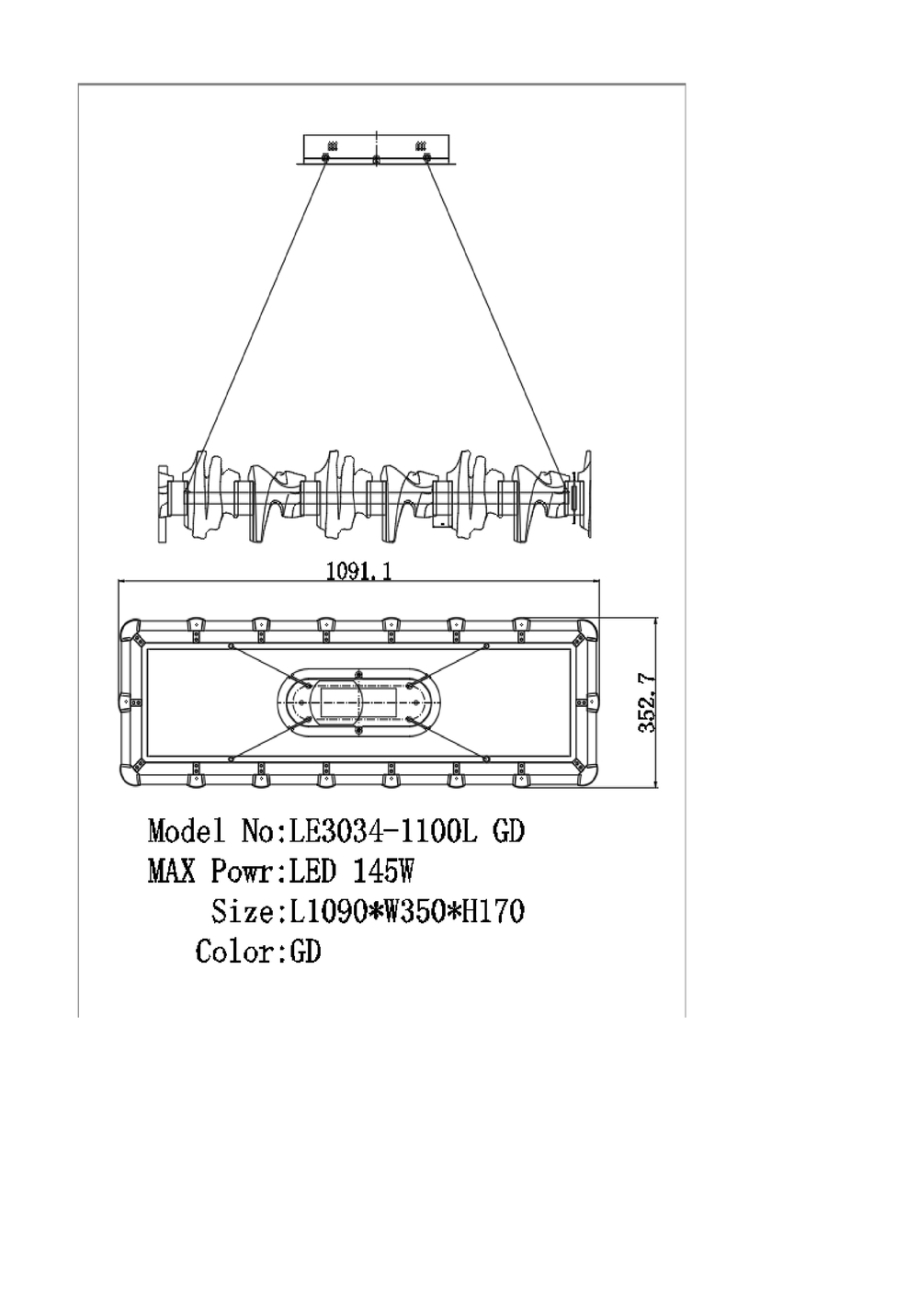 Подвесная люстра jamila le3034/1100l gd