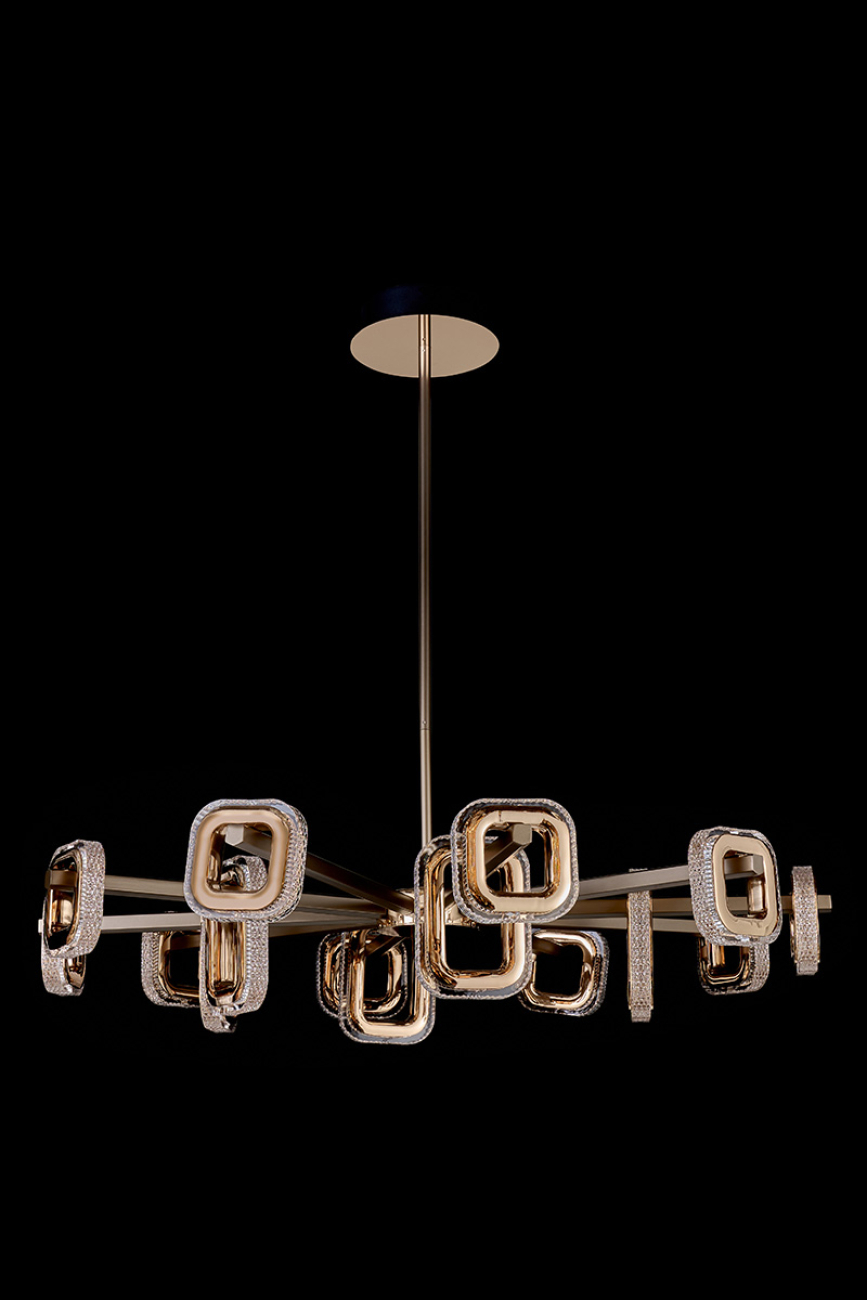 Подвесная люстра theona le7701/15 grey/gold