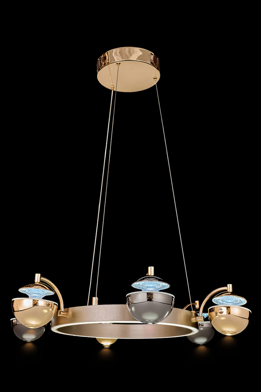 Подвесная люстра jelly le7711/6 gold/black chrome