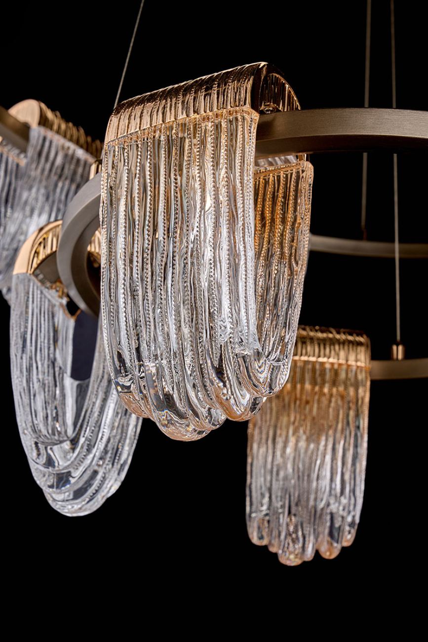 Подвесная люстра cascade le7717/10+5 gold