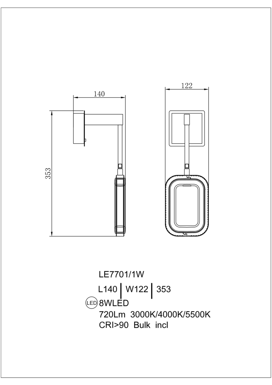 Бра theona le7701/1w grey/gold