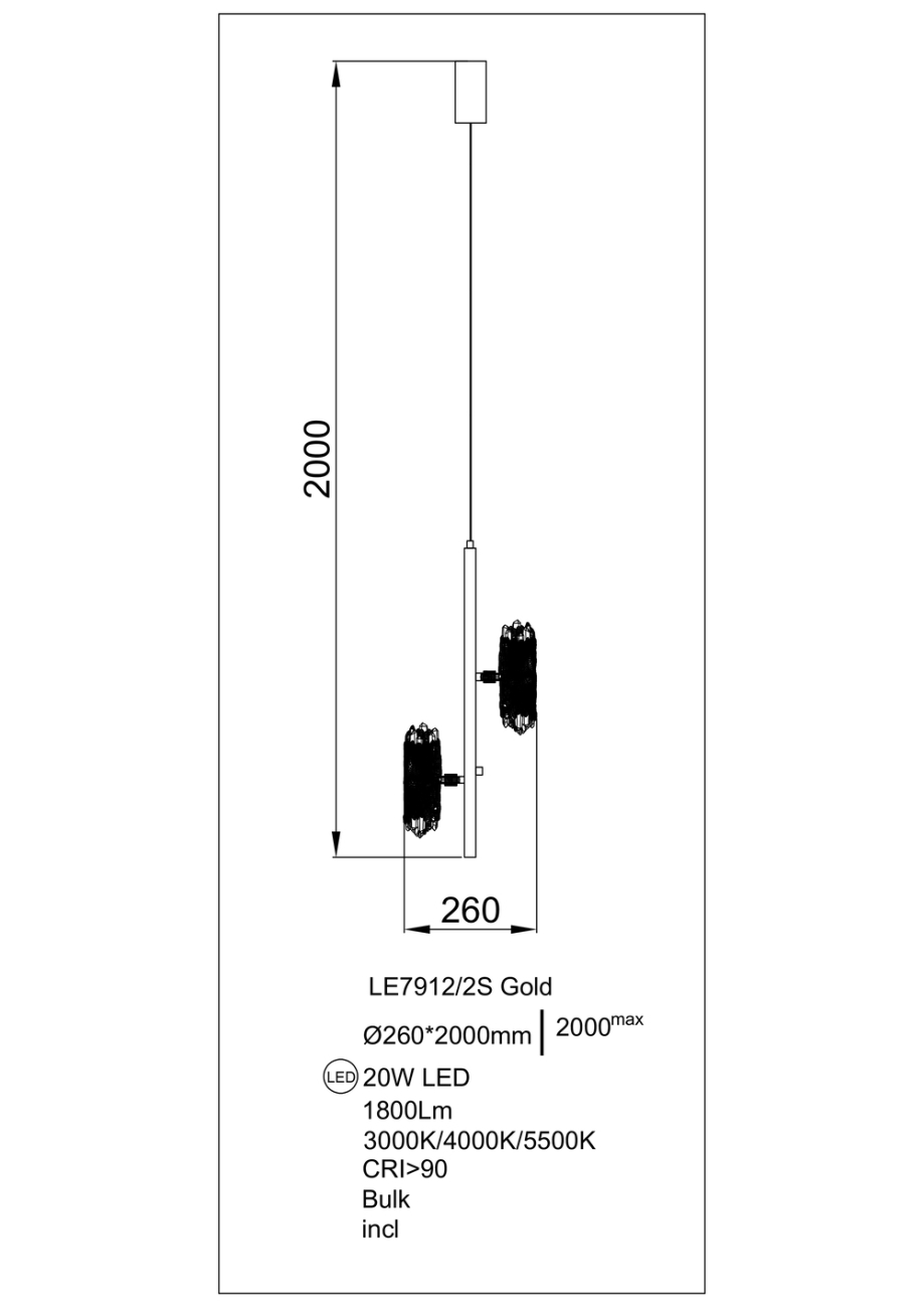 Подвесной светильник elizabeth le7912/2s gold