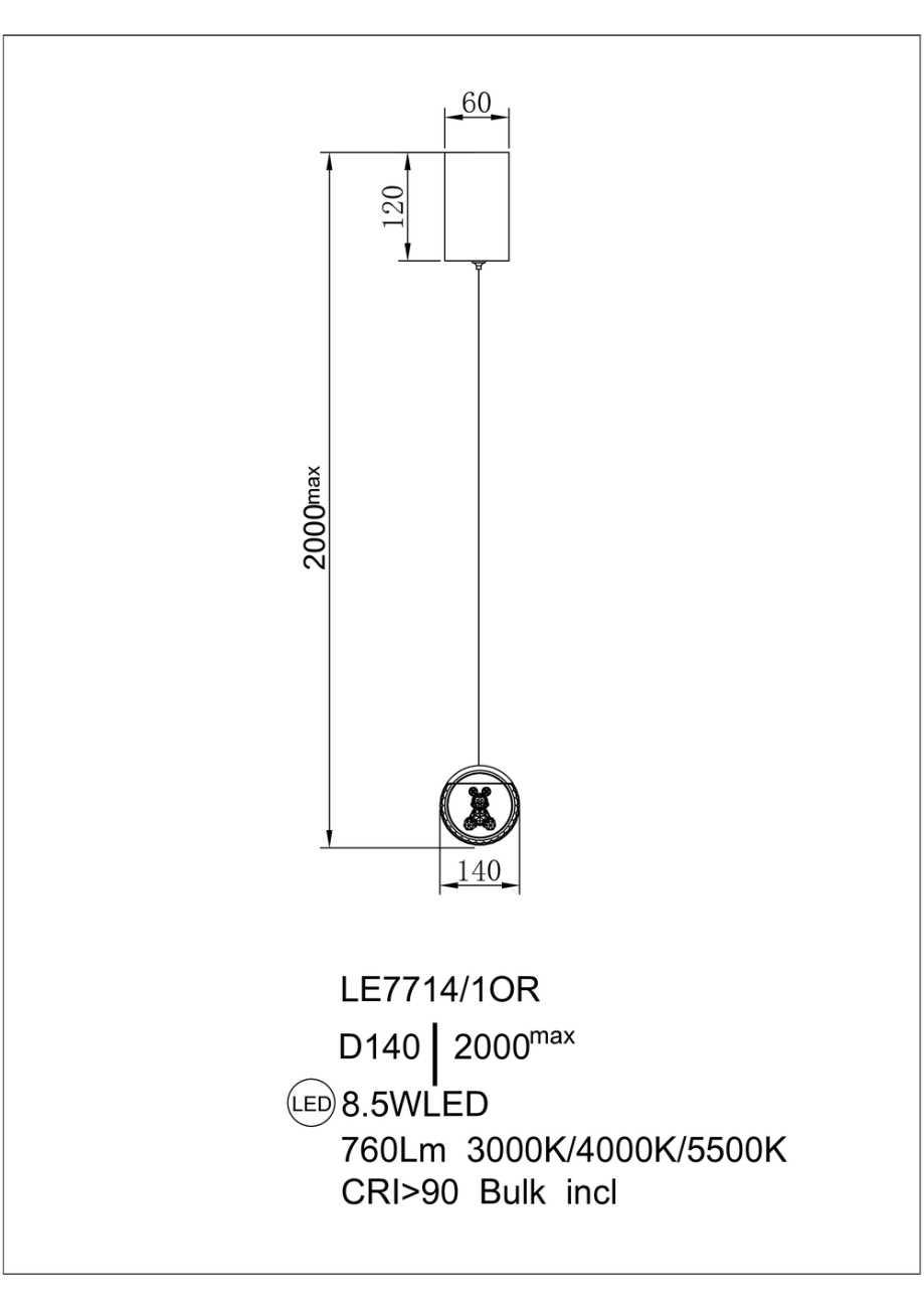 Подвесной светильник mickey le7714/1or black chrome
