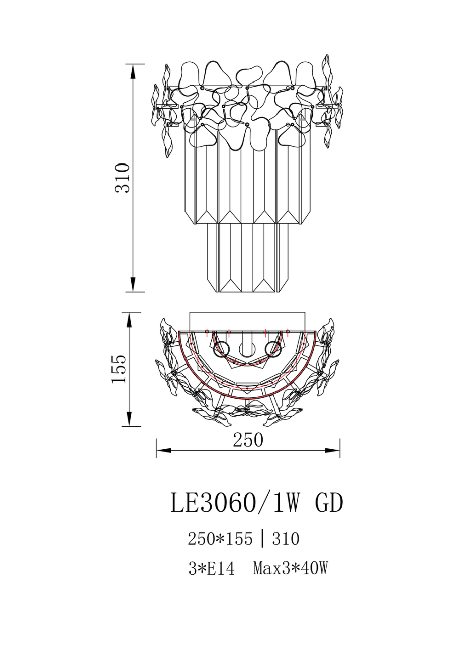 Бра zara le3060/1w gd