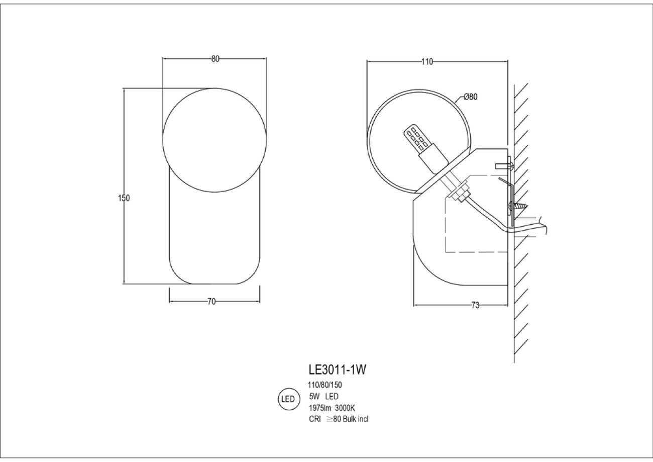 Бра eve le3011/1w