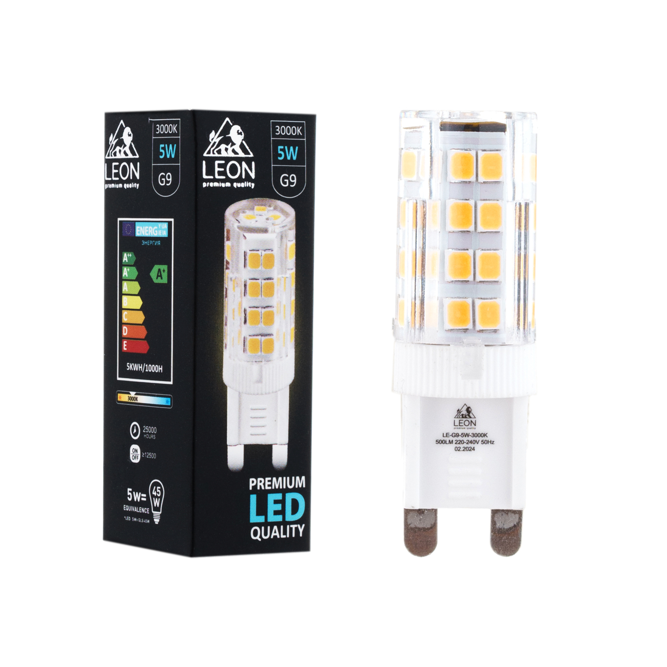 Светодиодная лампа leon le-g9-5w-3000k