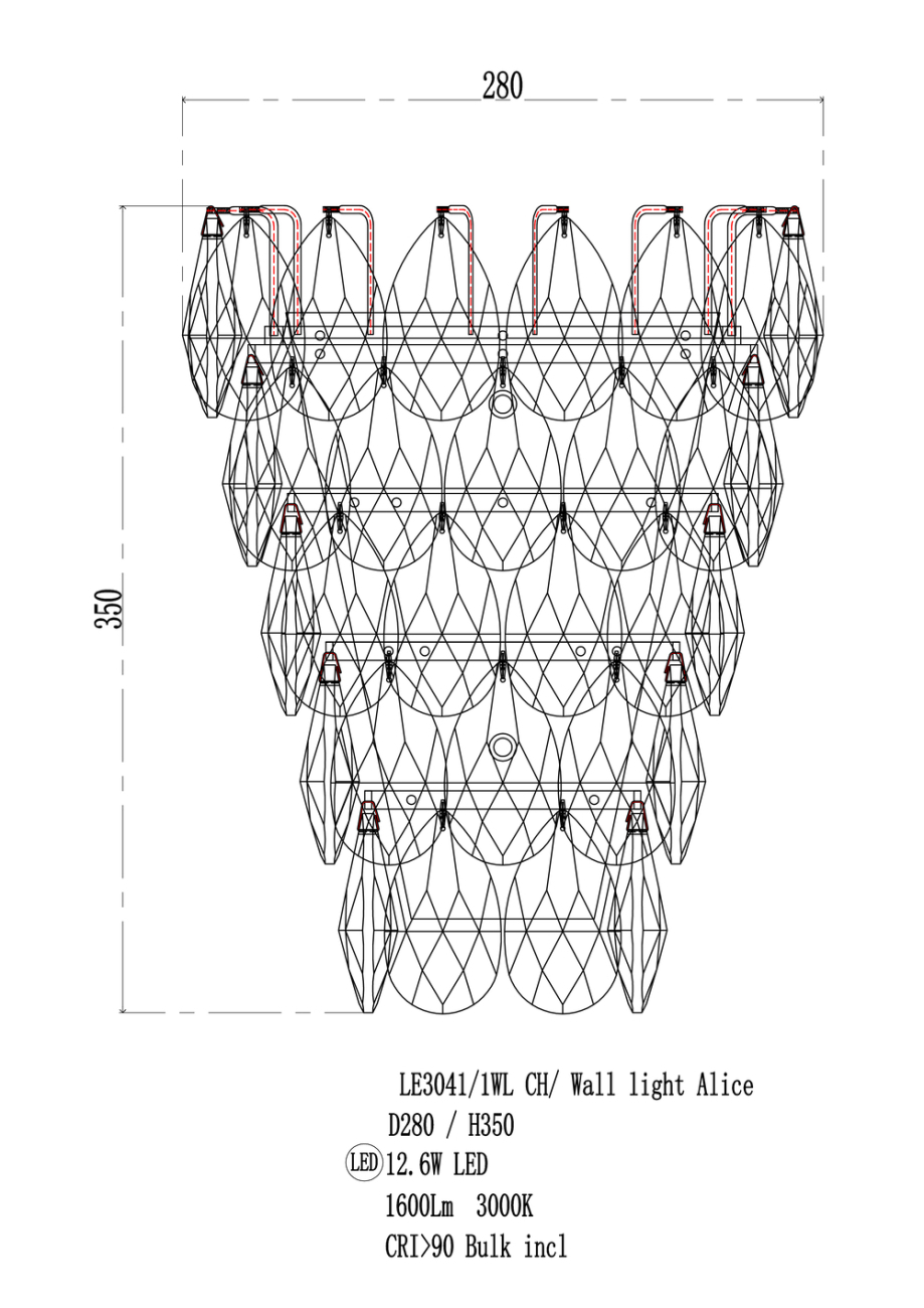 Бра belle le3041/1w ch