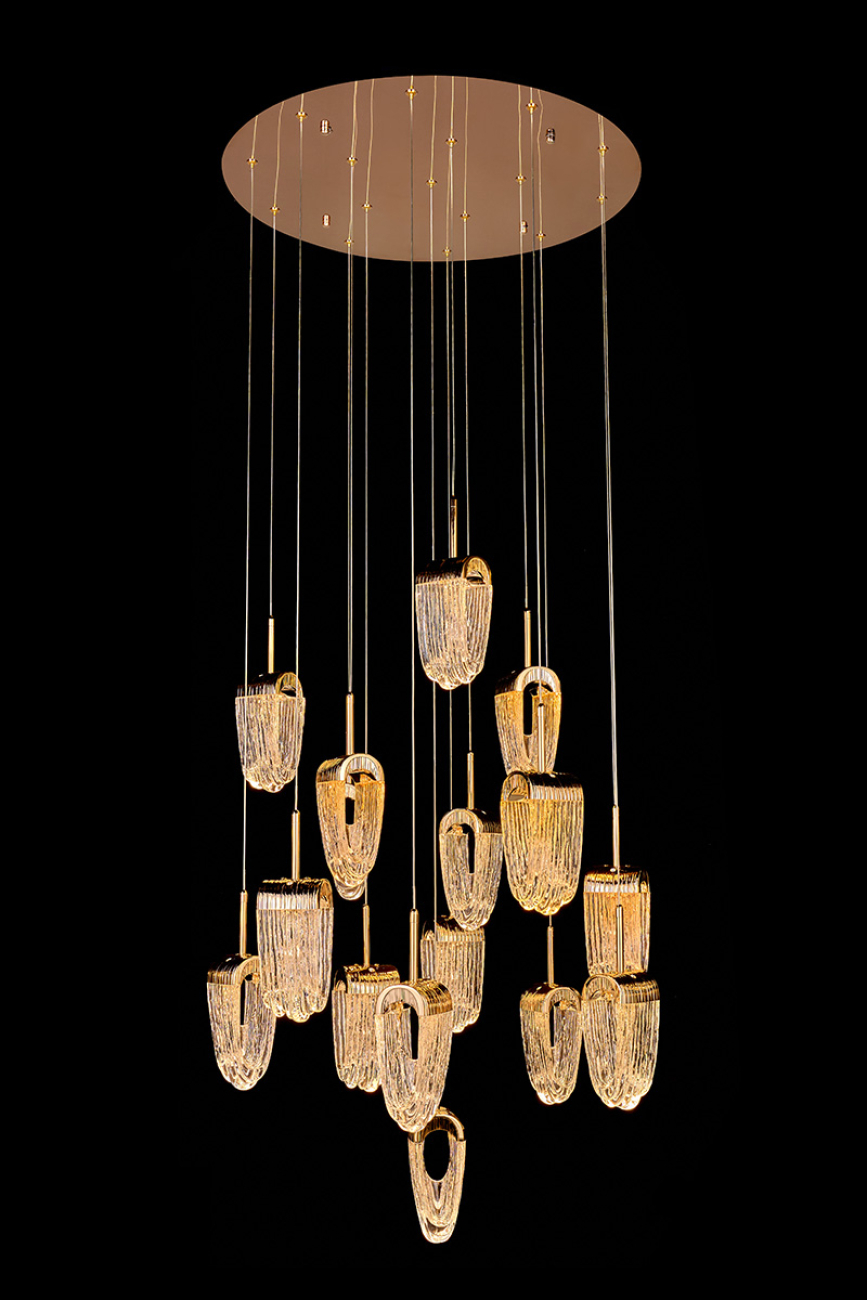 Подвесная люстра cascade le7717/10+5+1 gold