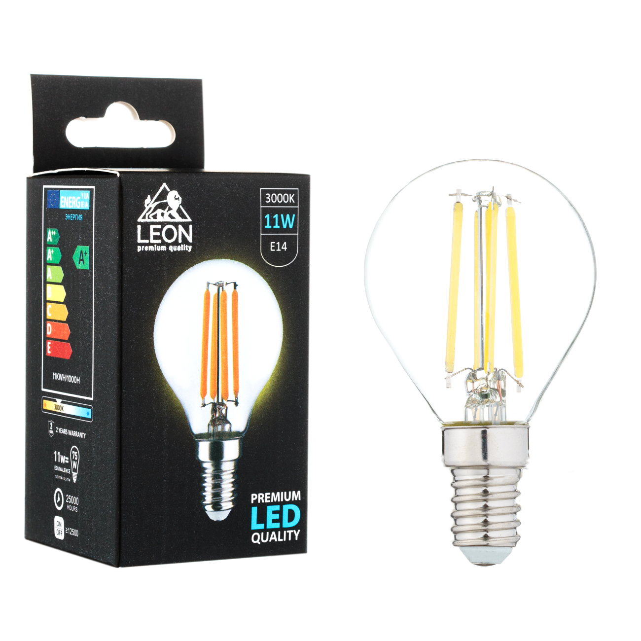 Светодиодная лампа leon le-g45-11w-3000k-e14/cl