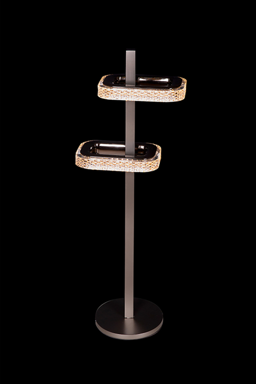 Настольная лампа theona le7701/2t grey/black chrome