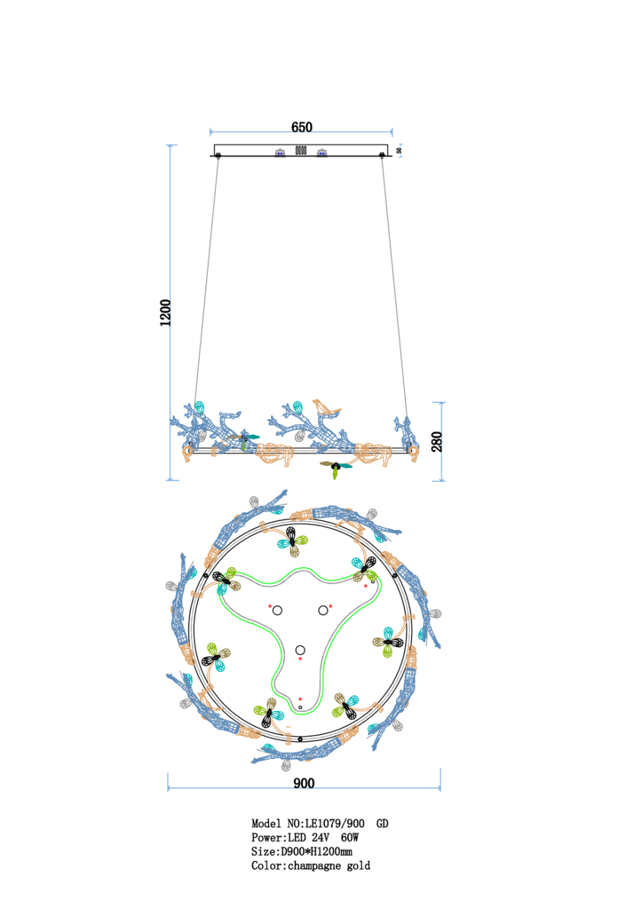 Подвесная люстра estelle le1079/900 gd