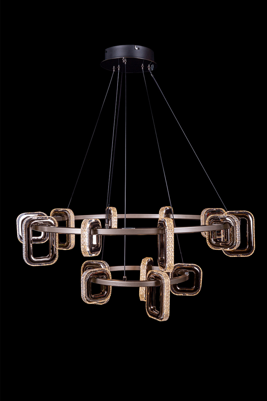 Подвесная люстра theona le7701/10+5 grey/black chrome