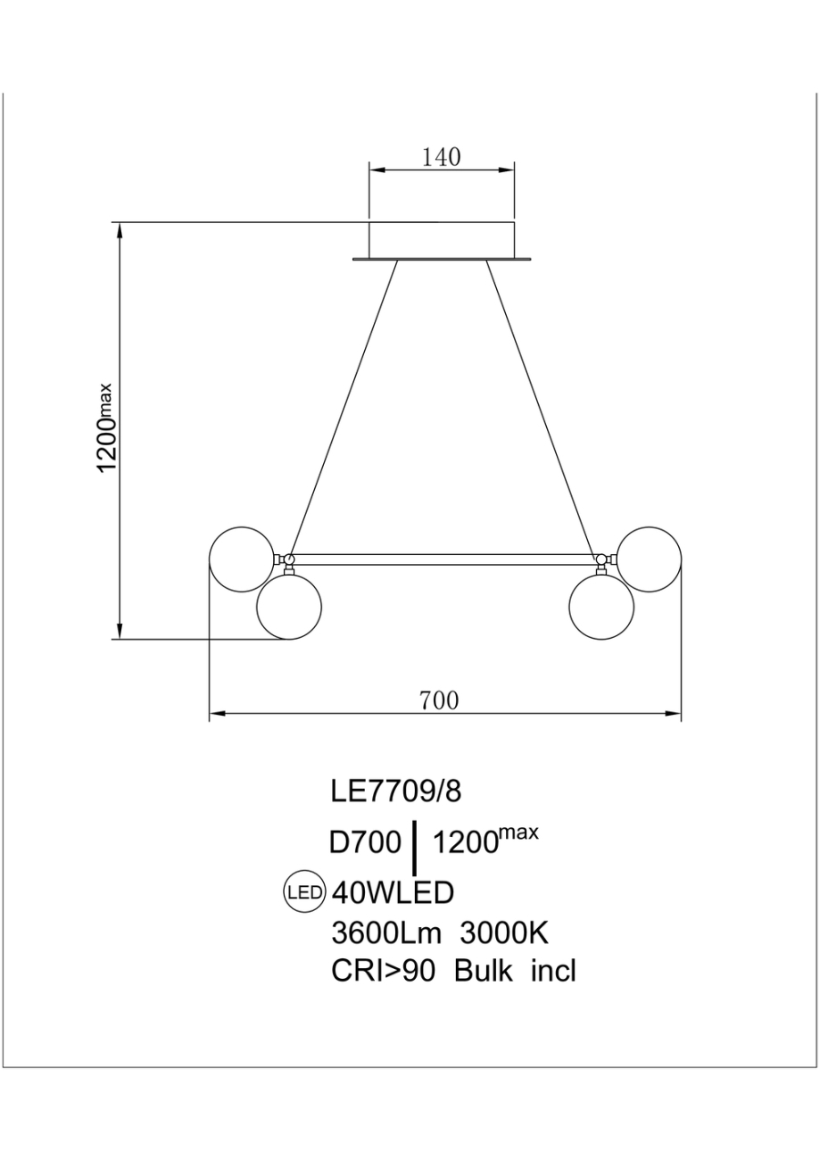 Подвесная люстра lilith le7709/8 black chrome/gold